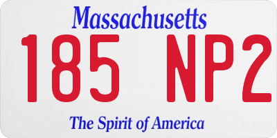 MA license plate 185NP2