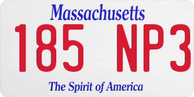 MA license plate 185NP3