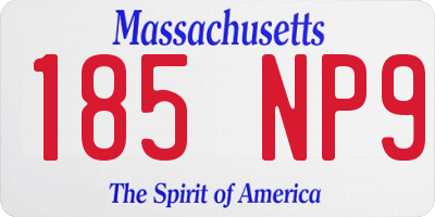 MA license plate 185NP9