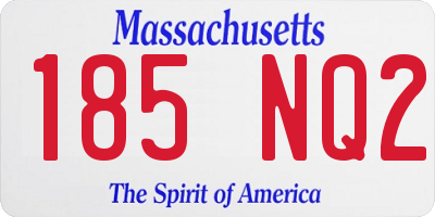 MA license plate 185NQ2