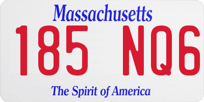 MA license plate 185NQ6