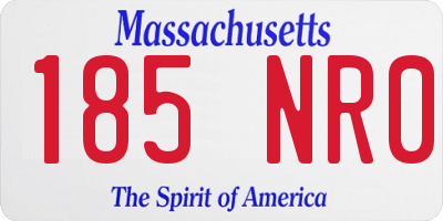MA license plate 185NR0