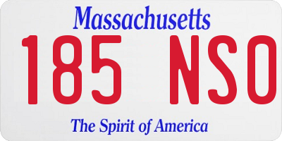 MA license plate 185NS0