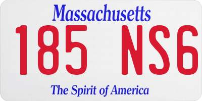MA license plate 185NS6