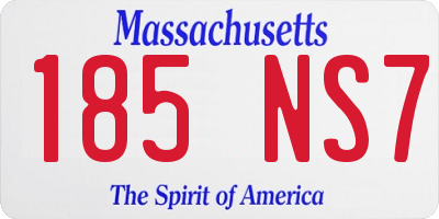 MA license plate 185NS7