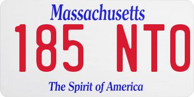 MA license plate 185NT0