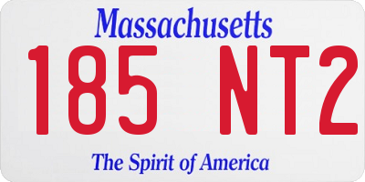 MA license plate 185NT2