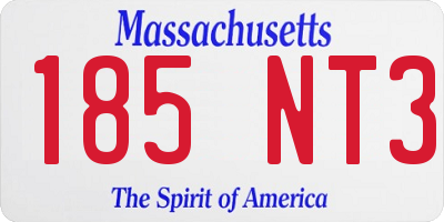 MA license plate 185NT3