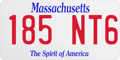 MA license plate 185NT6