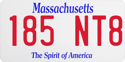 MA license plate 185NT8