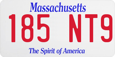 MA license plate 185NT9