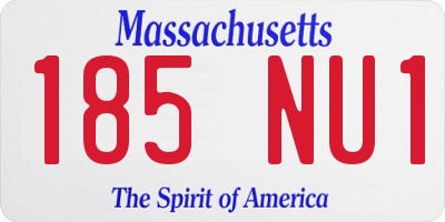 MA license plate 185NU1
