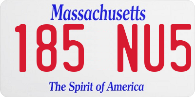 MA license plate 185NU5
