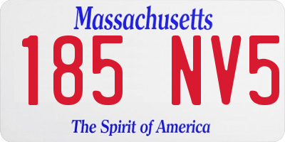 MA license plate 185NV5