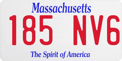 MA license plate 185NV6