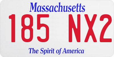 MA license plate 185NX2