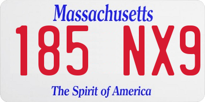 MA license plate 185NX9