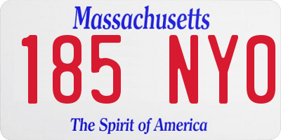 MA license plate 185NY0