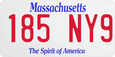 MA license plate 185NY9