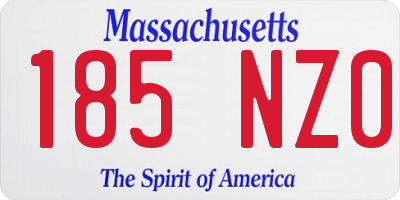 MA license plate 185NZ0