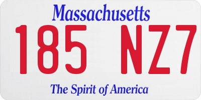 MA license plate 185NZ7
