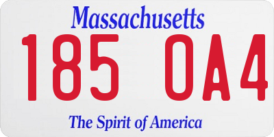 MA license plate 185OA4