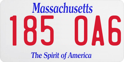 MA license plate 185OA6