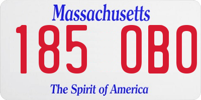 MA license plate 185OB0