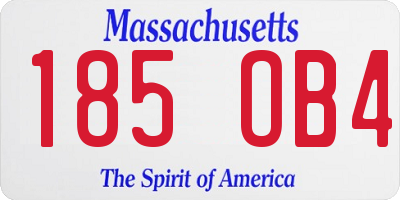 MA license plate 185OB4