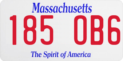 MA license plate 185OB6