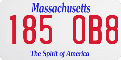 MA license plate 185OB8
