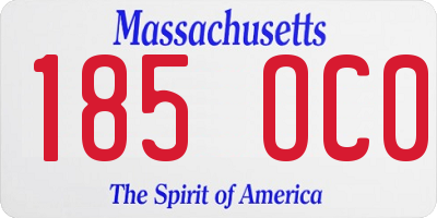 MA license plate 185OC0