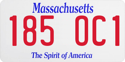 MA license plate 185OC1