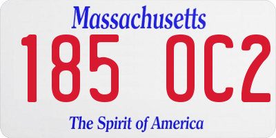MA license plate 185OC2