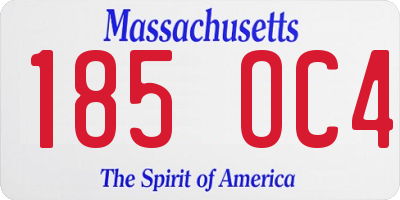 MA license plate 185OC4