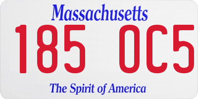 MA license plate 185OC5