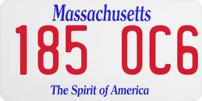 MA license plate 185OC6