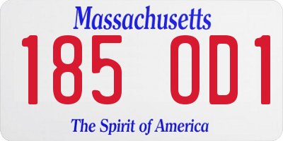 MA license plate 185OD1