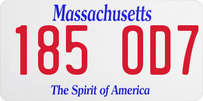 MA license plate 185OD7