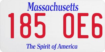 MA license plate 185OE6