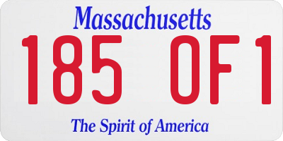 MA license plate 185OF1