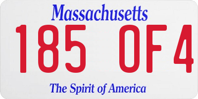 MA license plate 185OF4