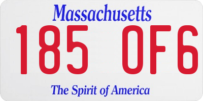 MA license plate 185OF6