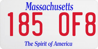 MA license plate 185OF8