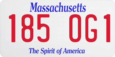 MA license plate 185OG1