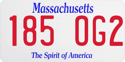 MA license plate 185OG2