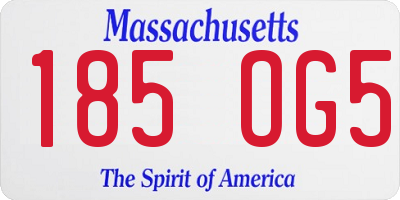 MA license plate 185OG5