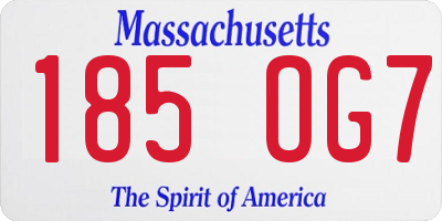 MA license plate 185OG7