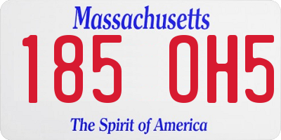 MA license plate 185OH5