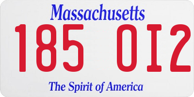 MA license plate 185OI2
